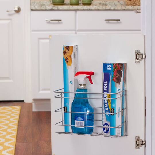 Household Essentials 8.5" Silver Kitchen Wrap Organizer for Cabinet Door